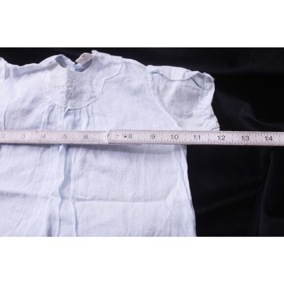 Light Blue, Baby Dress, Embroidered Decor, Retro, Infant Outfit ~ 250729-WH 1339 - Picture 4 of 5